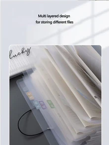 1入組隨機圖案A4手風琴夾多層文件袋文件袋 - 彩色 - 查看 4