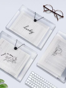 1入組隨機圖案A4手風琴夾多層文件袋文件袋 - 彩色 - 查看 1