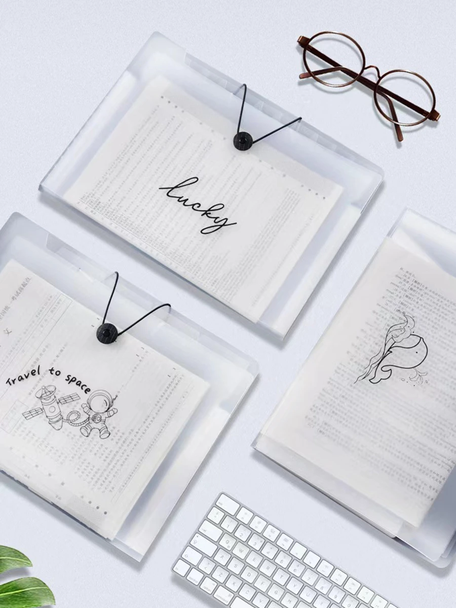 1入組隨機圖案A4手風琴夾多層文件袋文件袋 - 彩色 - 查看 1