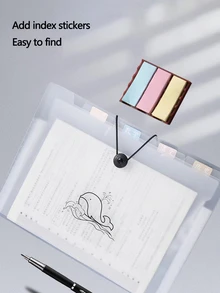 1入組隨機圖案A4手風琴夾多層文件袋文件袋 - 彩色 - 查看 6