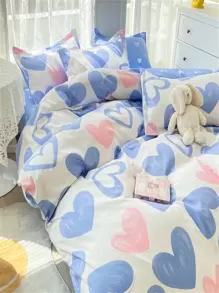 1pc Multi-Color & Pattern Polyester Duvet Cover, Simple Style, Soft & Comfortable Fabric For Naked Sleeping, Moisture-Wicking & Quick-Drying, Durable Wash After Wash Without Pilling Or Fading, Temperature Regulating For All Seasons, Fresh & Soft Breathable, All-Season Use, No Comforter/Filling Included, With Corner Ties - Multicolor - View 7