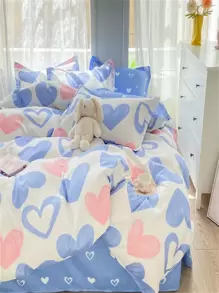 1pc Multi-Color & Pattern Polyester Duvet Cover, Simple Style, Soft & Comfortable Fabric For Naked Sleeping, Moisture-Wicking & Quick-Drying, Durable Wash After Wash Without Pilling Or Fading, Temperature Regulating For All Seasons, Fresh & Soft Breathable, All-Season Use, No Comforter/Filling Included, With Corner Ties - Multicolor - View 6