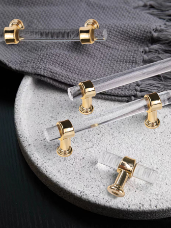1pc Modern Simple Clear Strip Design Resin Drawer Handle, Suitable For Cabinets, Drawers, Wardrobes, Dressers, Cabinet Doors, Door Handles, Comes With Screws