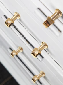 1pc Modern Simple Clear Strip Design Resin Drawer Handle, Suitable For Cabinets, Drawers, Wardrobes, Dressers, Cabinet Doors, Door Handles, Comes With Screws