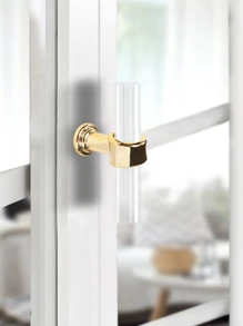 1pc Modern Simple Clear Strip Design Resin Drawer Handle, Suitable For Cabinets, Drawers, Wardrobes, Dressers, Cabinet Doors, Door Handles, Comes With Screws