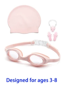 MYSTYLE Pink Girls' Kids' Swimming Goggles Set - Pink - View 1