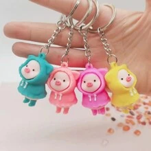 4pcs Pig Design Keychain - Multicolor - View 2