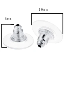 100 piezas Arete con para Pendientes de tachuela con oreja tapones - Oro rosa - Ver 3