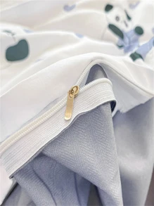 1入組多色聚酯動物圖案羽絨被套簡約風格，優質布料柔軟舒適裸睡，吸濕排汗保持乾爽，長時間洗滌不變新不起球或褪色，耐溫控溫四季，透氣，天然潔淨潔白柔軟無污染四季通用 - 彩色 - 查看 9