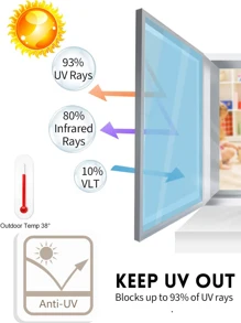 1pc Plain Window Sticker - Blue - View 6