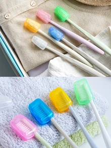 5入組混色透明牙刷頭防護罩 - 彩色 - 查看 4
