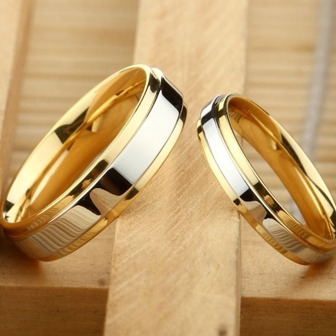 2pcs/set Fashionable Minimalist Stainless Steel Smooth Surface Couple Rings, Wedding/engagement Jewelry Gift
