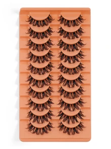 MAGEFY 10 对自然浓密假睫毛，蓬松纤细，适合日常使用，漫画睫毛，旅行必备，假睫毛，睫毛，假睫毛 - 黑色 - 查看 4