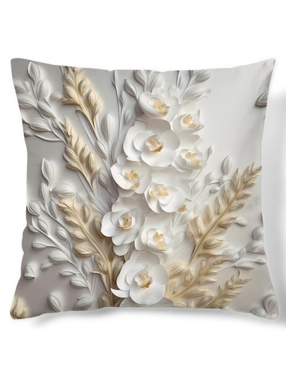 Floral Print Cushion Cover Without Filler