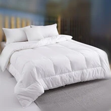 1 pieza Edredón de relleno nórdico para cama Queen/King tamaño otoño-invierno, cálido, de microfibra, lavable a máquina, con presillas en las esquinas - Blanco - Ver 3