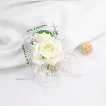 Hoa trang trí cổ tay Corsage - trắng - Xem 3