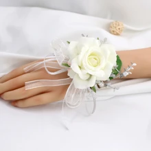 Hoa trang trí cổ tay Corsage - trắng - Xem 6