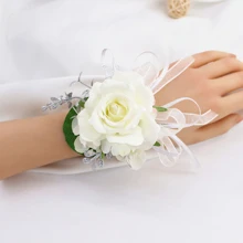 Hoa trang trí cổ tay Corsage - trắng - Xem 1