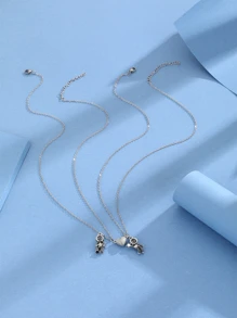 ATLVXJL 2 chiếc mặt dây chuyền hình phi hành gia phát triển trong bóng tối có hạt chiếu hấp thụ từ tính hình trái tim bằng thép không gỉ làm quà tặng ngày lễ tình nhân - Nhiều màu - Xem 6