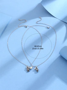 ATLVXJL 2 chiếc mặt dây chuyền hình phi hành gia phát triển trong bóng tối có hạt chiếu hấp thụ từ tính hình trái tim bằng thép không gỉ làm quà tặng ngày lễ tình nhân - Nhiều màu - Xem 9