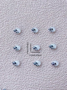 10入組樹脂冰凍小羊造型指甲裝飾珠子，DIY指甲藝術必備材料 - 彩色 - 查看 4