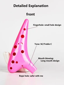1pc ABS Ocarina Instrument, Funny Musical Instrument For Gift - Blue - View 4
