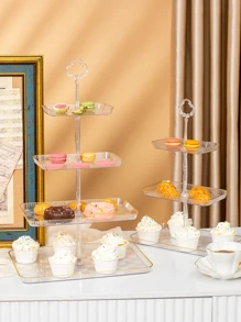 1入組透明派對蛋糕架 - 白色 - 查看 8