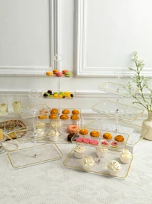 1入組透明派對蛋糕架 - 白色 - 查看 3