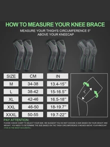 Professional Half Moon Cartilage Injury Running & Basketball Sports Knee Brace For Men, Badminton Extra-long Sleeve Knee Guard For Women, Keep Warm - Green - View 2