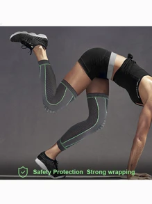 Professional Half Moon Cartilage Injury Running & Basketball Sports Knee Brace For Men, Badminton Extra-long Sleeve Knee Guard For Women, Keep Warm - Green - View 3