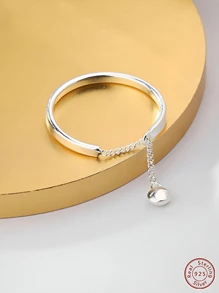1 pièce Anneau Mode Argent Sterling Réglable Chaîne À Perles Pour Femme Pour Décoration Quotidienne