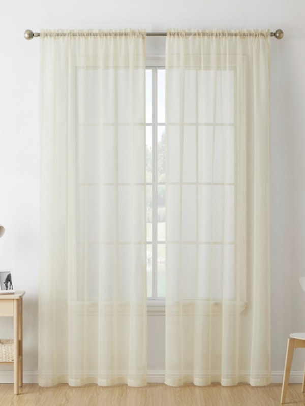BONZER 1 panel transparente gasa ventana tratamiento Varilla con bolsillo Cortina para cocina , dormitorio con sala de estar