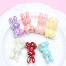 10pcs Cute Luminous Rabbit Shaped Acrylic Beads For DIY Bracelet / Necklace Making, Random Delivery - Multicolor - View 3