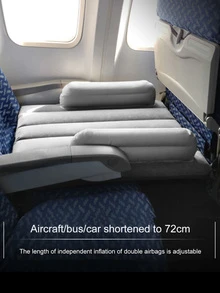 Bebé 1 pieza Colchón niño inflable aire Cama larga distancia de viaje de coche avión alta velocidad carril de viaje mismo conduciendo trasero de dormir artefacto ( con bomba ) - Gris Oscuro - Ver 2