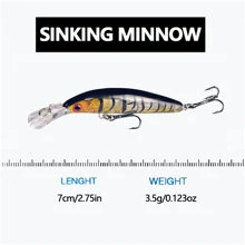 3.5g Micro Metal Silver Color Minnow Lure With Slow Sinking Speed, Suitable For Freshwater Mini Crankbait Fishing Lures - Multicolor - View 2