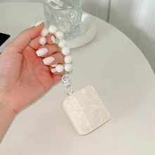 Hộp đựng tai nghe màu trắng có hoa văn vỏ dây chuyền - Nhiều màu - Xem 2