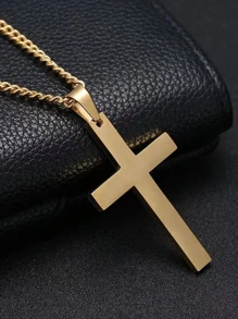 3入組/套時尚鋅合金十字吊墜項鍊適合男士適用於裝飾用品 - 彩色 - 查看 4