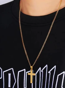 3入組/套時尚鋅合金十字吊墜項鍊適合男士適用於裝飾用品 - 彩色 - 查看 5