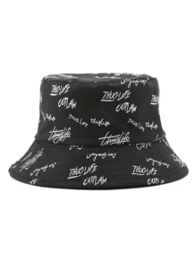 Nam 1 Chữ Cái Có Thể Đảo Ngược Nón Đường Phố - màu đen - Xem 3