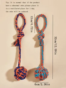 1pc Random Color Pet Chew Rope With Handle Ball, Suitable For Small Pets Under 5kg, Ball Diameter 6cm - Multicolor - View 5