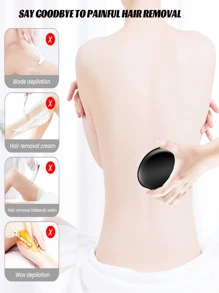 Fochst Crystal Hair Eraser For Women And Men, Reusable Crystal Hair Remover Magic Painless Exfoliation Hair Removal Tool, Magic Hair Eraser For Back Arms Legs - Black - View 2