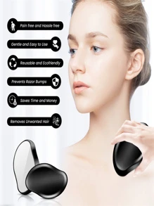 Fochst Crystal Hair Eraser For Women And Men, Reusable Crystal Hair Remover Magic Painless Exfoliation Hair Removal Tool, Magic Hair Eraser For Back Arms Legs - Black - View 3