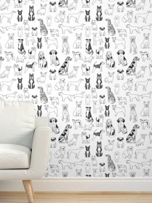 Giấy dán tường lột và dán hình chó đen trắng 17,7 inch * 6,5 / 9,8 feet, miếng dán tường có thể tháo rời, tranh tường thú cưng dễ thương, trang trí nhà cửa, nghệ thuật treo tường, trang trí tường, miếng dán cải tạo, tấm ốp tường lột, giấy dán tường, giấy dán tường, đồ trang trí mùa xuân làm mới ngôi nhà của bạn, miếng dán trang trí lễ hội quà tặng sinh nhật tốt nghiệp - Nhiều màu - Xem 9
