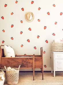 1入組草莓圖案牆貼 - 紅色 - 查看 1