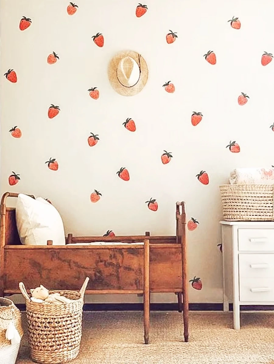 1入組草莓圖案牆貼 - 紅色 - 查看 1
