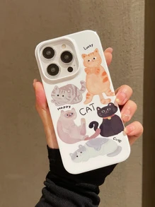 彩色貓咪設計手機殼 - 彩色 - 查看 2