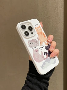 彩色貓咪設計手機殼 - 彩色 - 查看 1