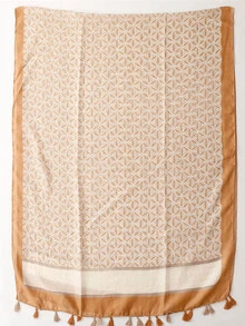 1入組簡約風圖案圍巾,時尚百搭絲巾