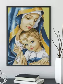 人像圖案DIY無框鑽石畫 - 彩色 - 查看 1