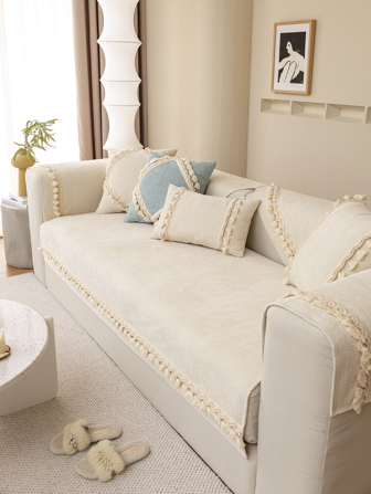 1pc Tassel Decor Sofa Towel